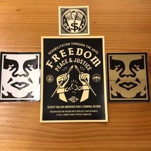 Set of 4 Obey (Shepard Fairey) Stickers